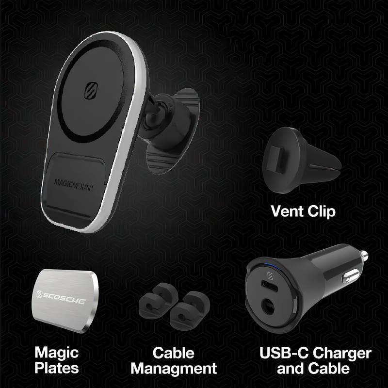 Držák na mobil SCOSCHE MagicMount Pro Charge5 na palubní desku do ventilace