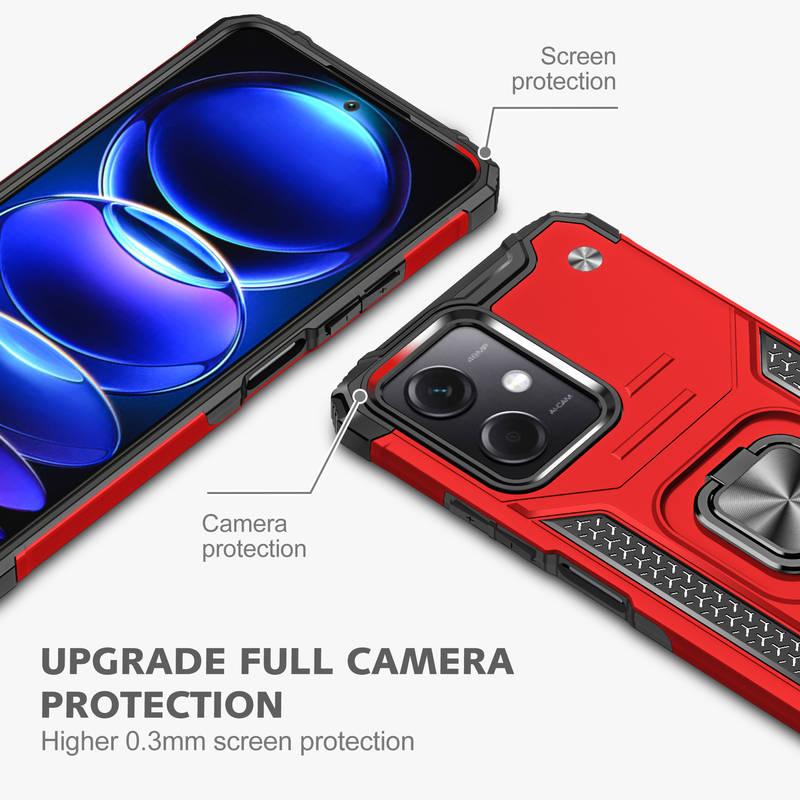 Kryt na mobil Lenuo Union Armor na Xiaomi Redmi Note 12 5G červený