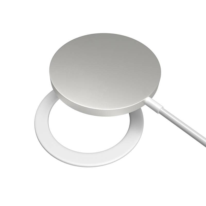 Magnetická nálepka FIXED MagPlate na mobilní telefony pro použití technologie MagSafe bílá