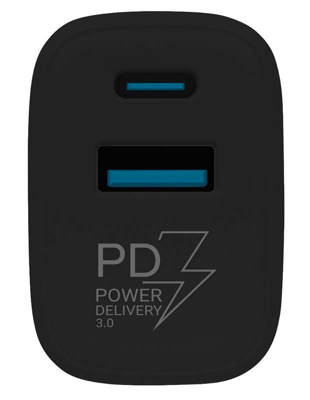 Nabíječka do sítě Tesla Power Charger T220, 1×USB, 1× USB-C 25 W PD 3.0 černá, Nabíječka, do, sítě, Tesla, Power, Charger, T220, 1×USB, 1×, USB-C, 25, W, PD, 3.0, černá