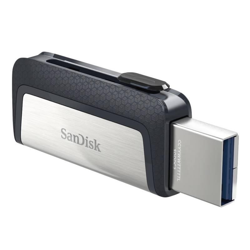 USB Flash SanDisk Ultra Dual 64 GB OTG USB-C USB 3.1 černý stříbrný, USB, Flash, SanDisk, Ultra, Dual, 64, GB, OTG, USB-C, USB, 3.1, černý, stříbrný