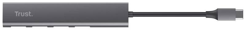 USB Hub Trust Halyx Aluminium USB-C 4x USB 3.2 Gen1 stříbrný