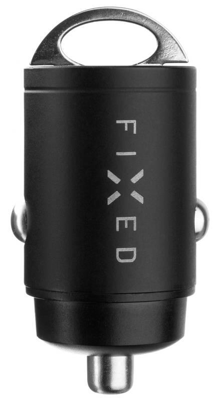 Adaptér do auta FIXED 2xUSB-C, 30 W PD USB-C kabel 1,2 m černý