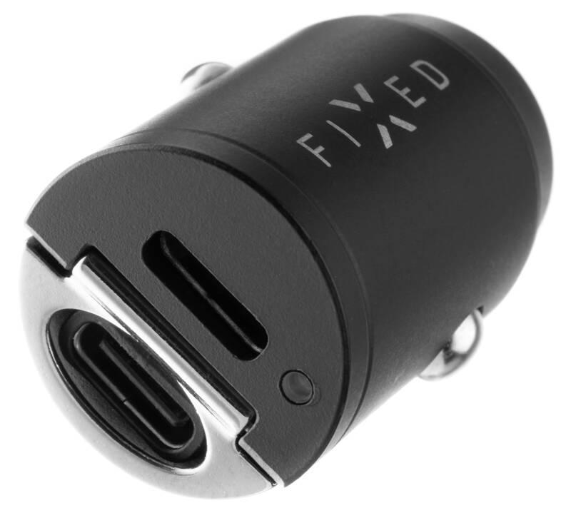 Adaptér do auta FIXED 2xUSB-C, 30 W PD USB-C kabel 1,2 m černý, Adaptér, do, auta, FIXED, 2xUSB-C, 30, W, PD, USB-C, kabel, 1,2, m, černý