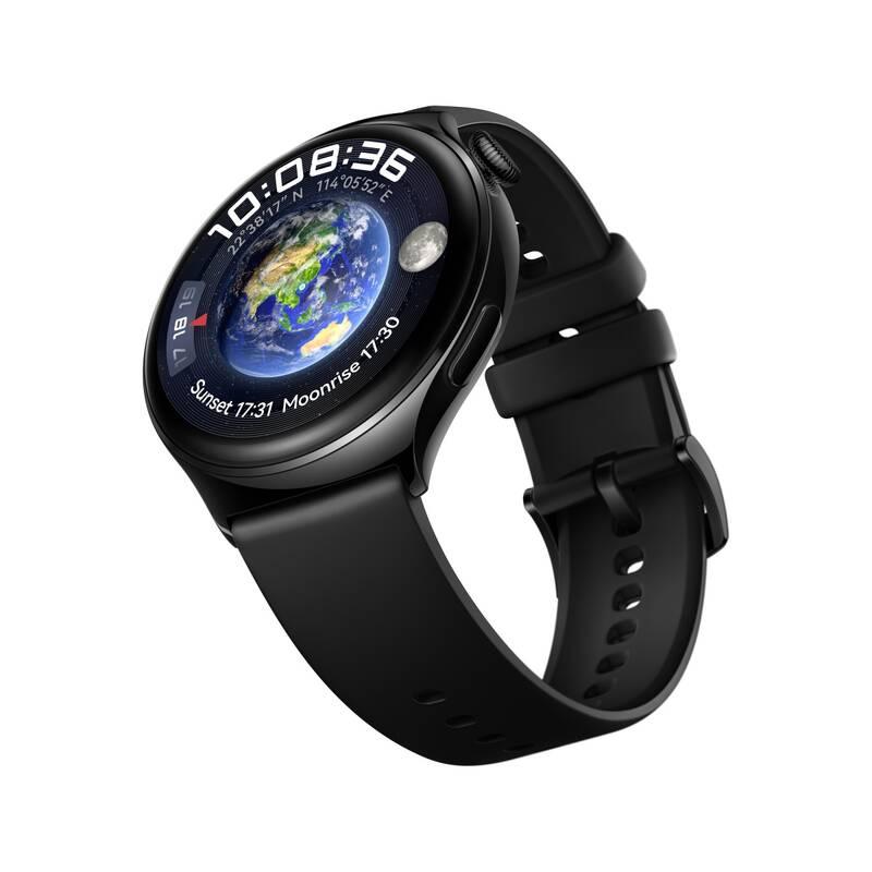 Chytré hodinky Huawei Watch 4 - Black Stainless Steel Case Black Fluoroelastomer Strap