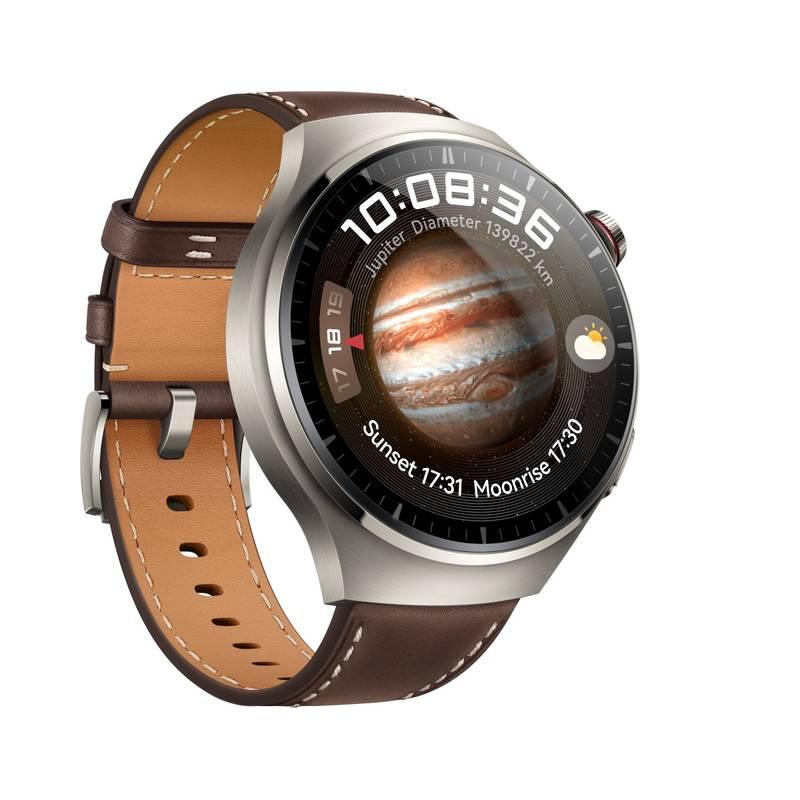 Chytré hodinky Huawei Watch 4 Pro - Aerospace-Grade Titanium Alloy Case Dark Brown Leather, Chytré, hodinky, Huawei, Watch, 4, Pro, Aerospace-Grade, Titanium, Alloy, Case, Dark, Brown, Leather