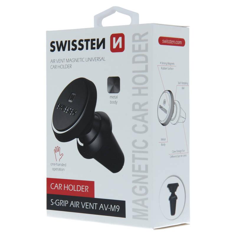 Držák na mobil Swissten S-Grip AV-M9 do ventilace černý, Držák, na, mobil, Swissten, S-Grip, AV-M9, do, ventilace, černý