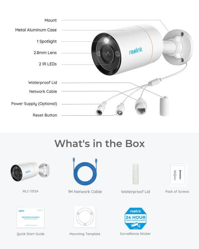 IP kamera Reolink RLC-1212A bílá, IP, kamera, Reolink, RLC-1212A, bílá