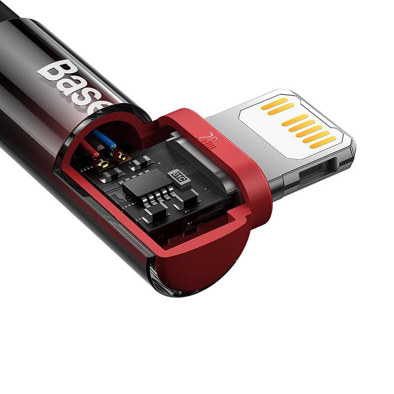Kabel Baseus USB-C Lightning, 20W, 1m černý červený
