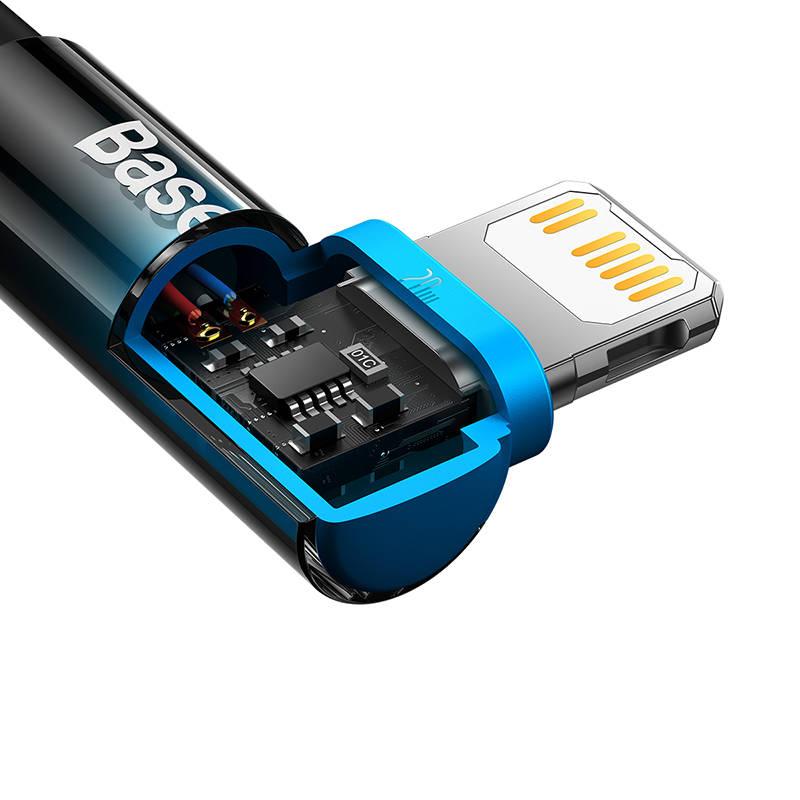 Kabel Baseus USB-C Lightning, 20W, 2m černý modrý, Kabel, Baseus, USB-C, Lightning, 20W, 2m, černý, modrý