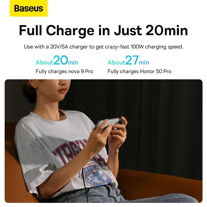 Kabel Baseus USB USB-C 100W, 1m černý červený