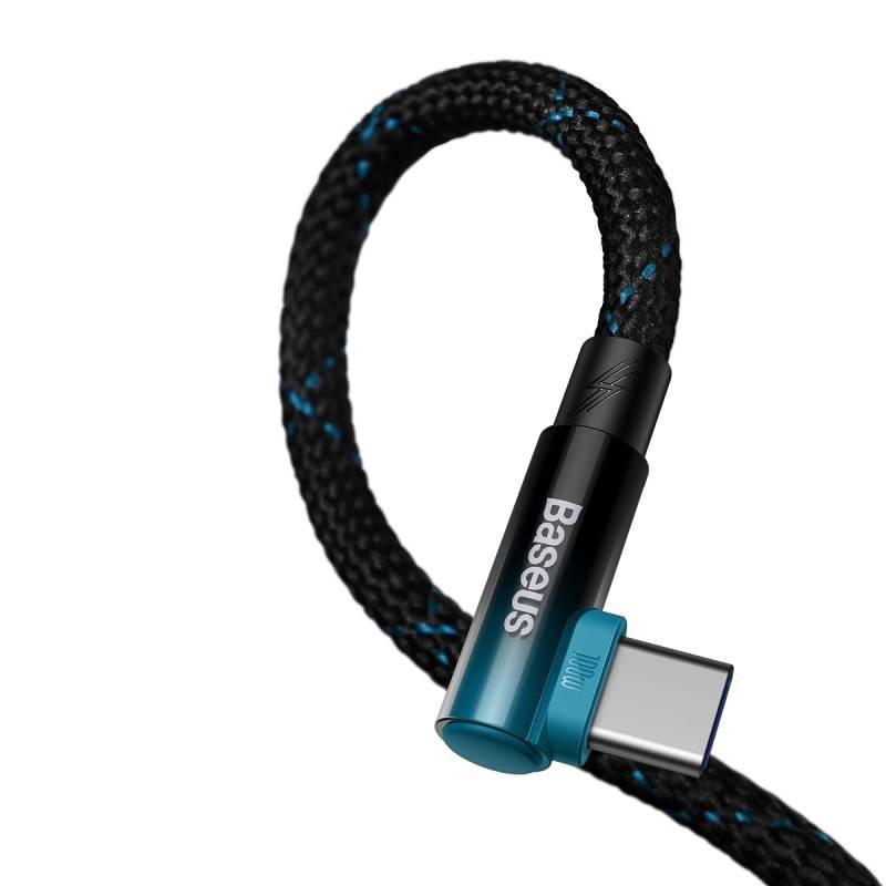 Kabel Baseus USB USB-C 100W, 1m černý modrý, Kabel, Baseus, USB, USB-C, 100W, 1m, černý, modrý