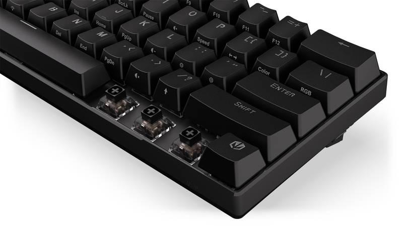 Klávesnice ENDORFY Thock Compact Wireless Kailh Black, RGB, Bluetooth, 2,4GHz, US layout černá