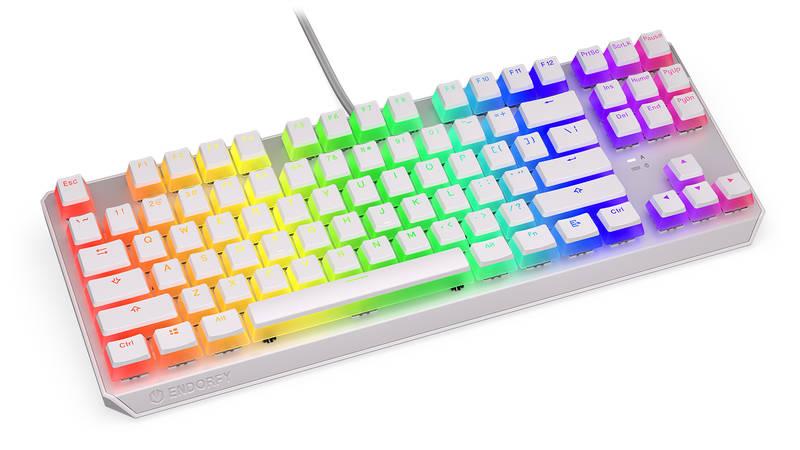 Klávesnice ENDORFY Thock TKL Pudding Onyx Kailh Blue, RGB, US layout bílá