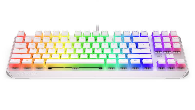 Klávesnice ENDORFY Thock TKL Pudding Onyx Kailh Blue, RGB, US layout bílá