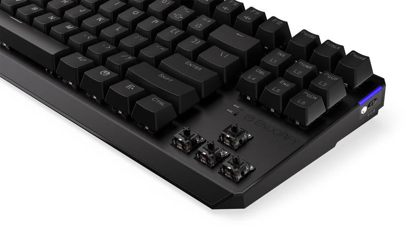 Klávesnice ENDORFY Thock TKL Wireless Black switche, US layout, ARGB černá