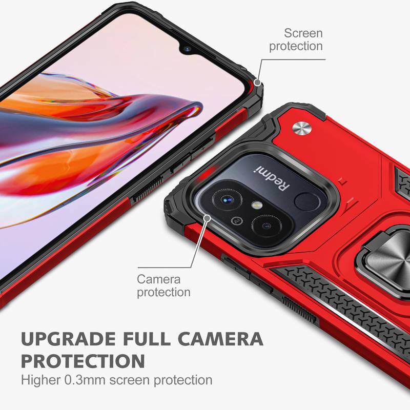 Kryt na mobil Lenuo Union Armor na Xiaomi Redmi 12C červený