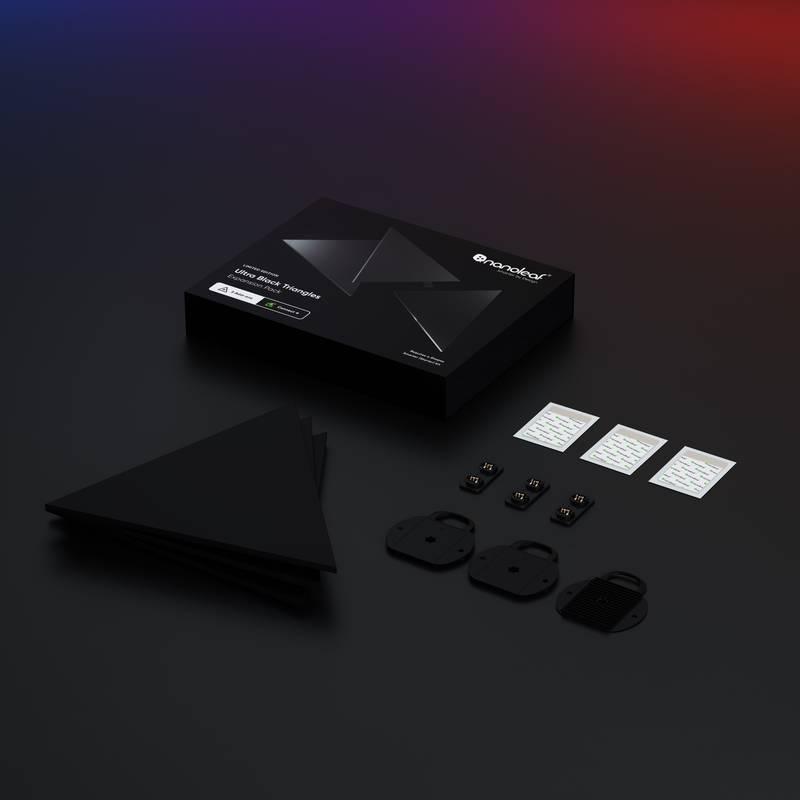 LED světlo Nanoleaf Shapes Ultra Black Triangles Expansion Pack 3 ks