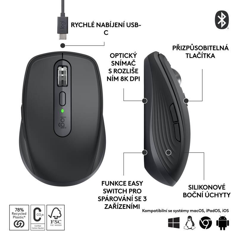 Myš Logitech MX Anywhere 3S for Business - grafitová