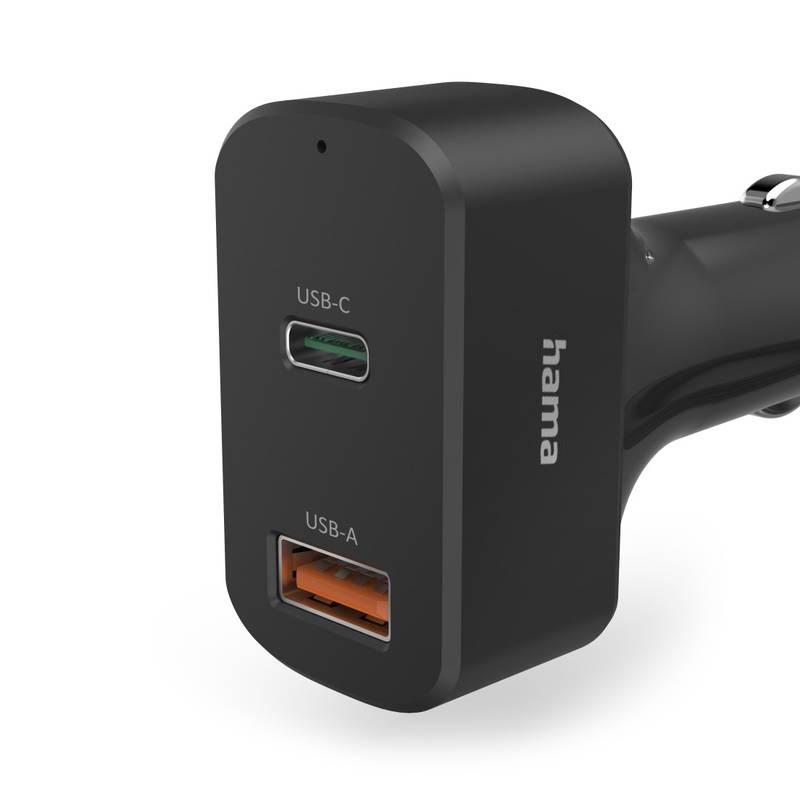 Napájecí adaptér Hama USB-C do auta, Power Delivery, 5-20 V, 65 W, 1,5 m