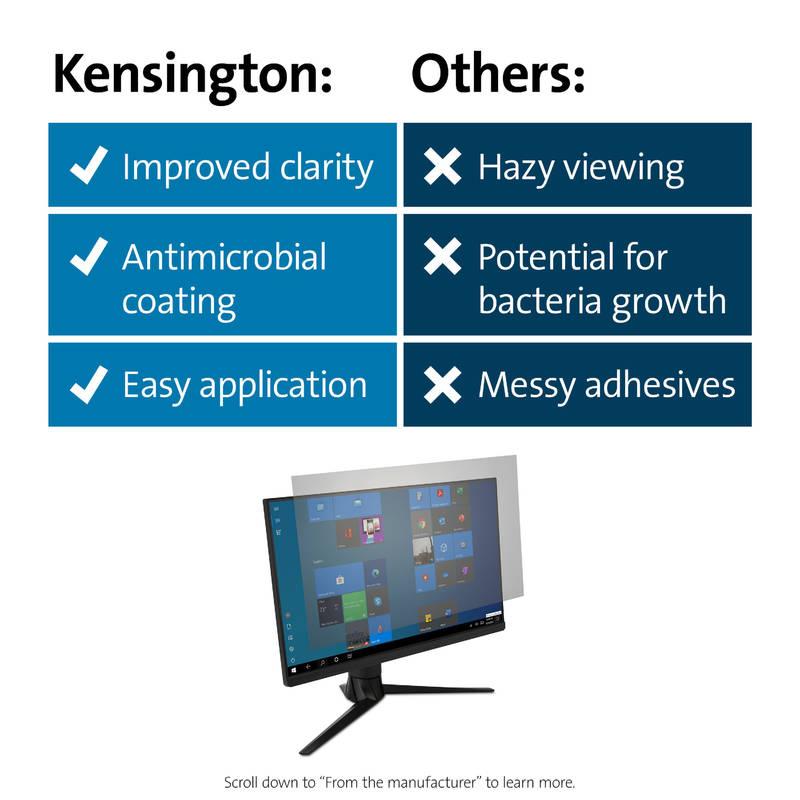Privátní filtr KENSINGTON Anti-Glare and Blue Light Reduction Filter pro monitor 21,5" , odnímatelný