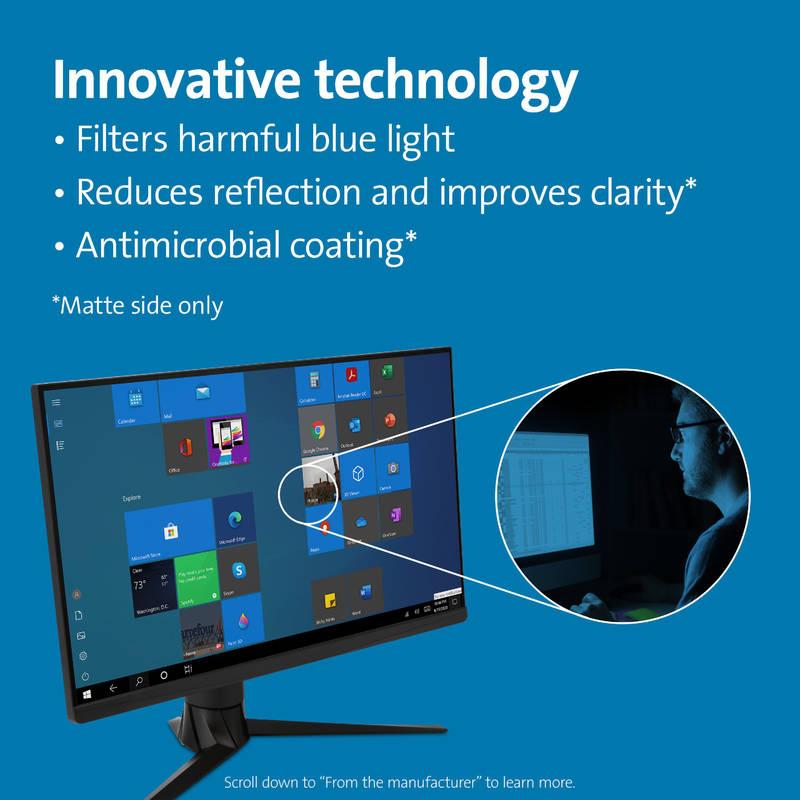 Privátní filtr KENSINGTON Anti-Glare and Blue Light Reduction Filter pro monitor 23,8" , odnímatelný