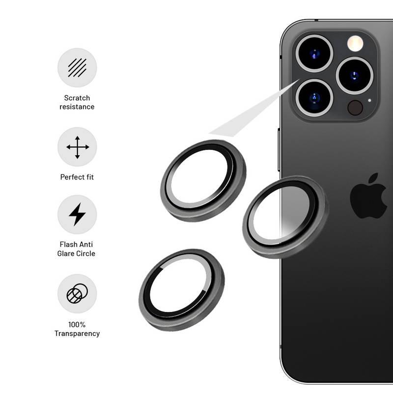 Tvrzené sklo FIXED Camera Glass na Apple iPhone 13 Pro 13 Pro Max stříbrné
