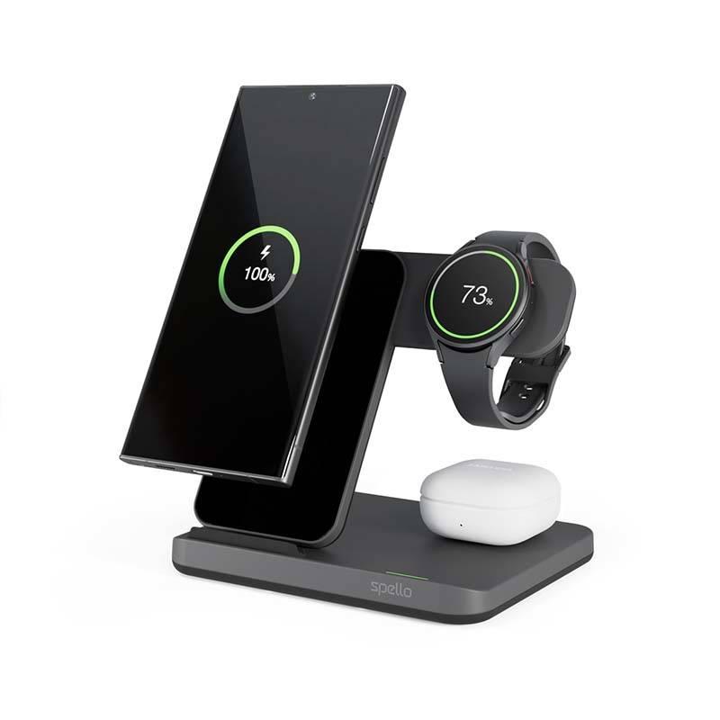 Bezdrátová nabíječka Spello by Epico 3in1 Wireless Charging Stand pro Samsung černá