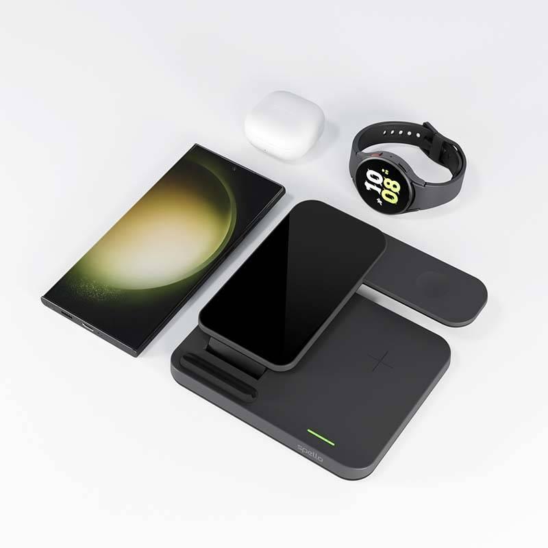 Bezdrátová nabíječka Spello by Epico 3in1 Wireless Charging Stand pro Samsung černá