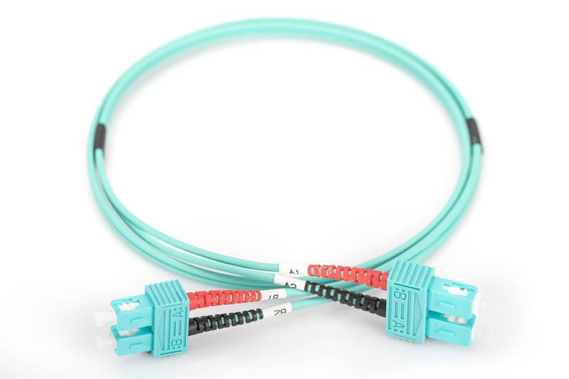 Kabel Digitus Optic Patch, SC SC, Multimode, OM3, 50 125 µ, 1m modrý