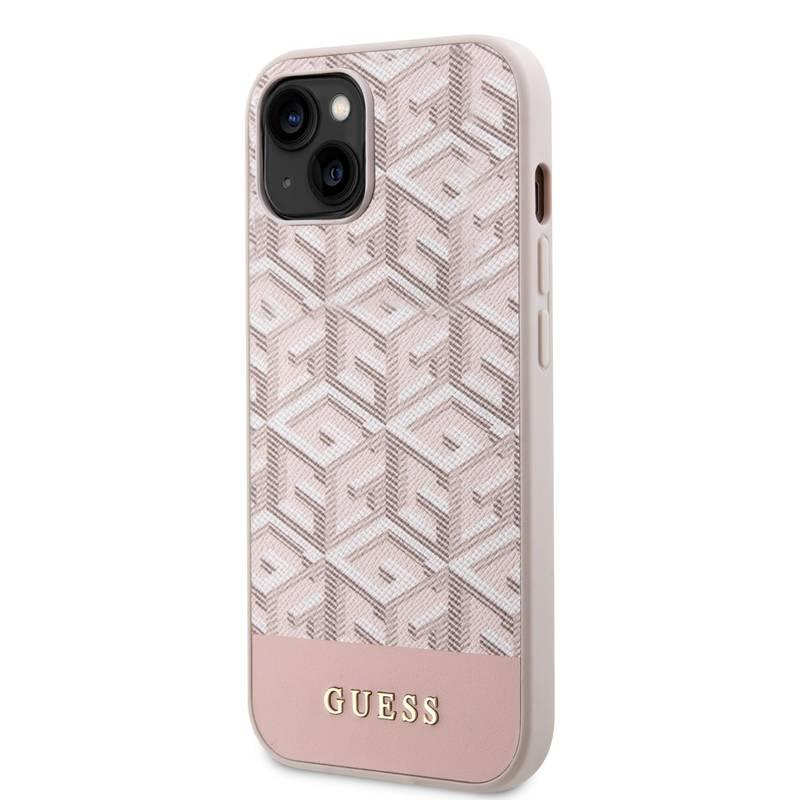 Kryt na mobil Guess PU G Cube MagSafe na Apple iPhone 13 růžový