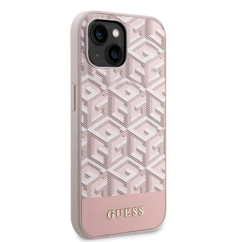 Kryt na mobil Guess PU G Cube MagSafe na Apple iPhone 13 růžový