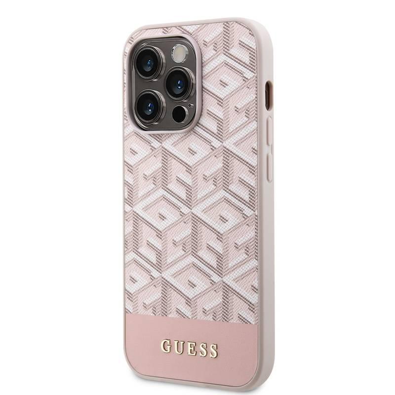 Kryt na mobil Guess PU G Cube MagSafe na Apple iPhone 14 Pro Max růžový