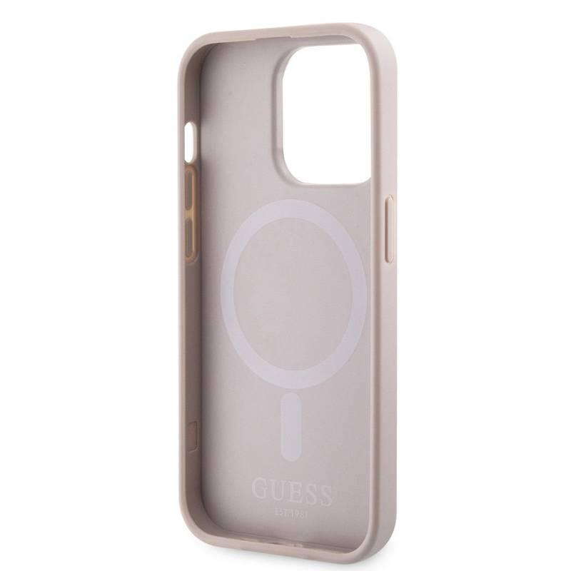 Kryt na mobil Guess PU G Cube MagSafe na Apple iPhone 14 Pro Max růžový