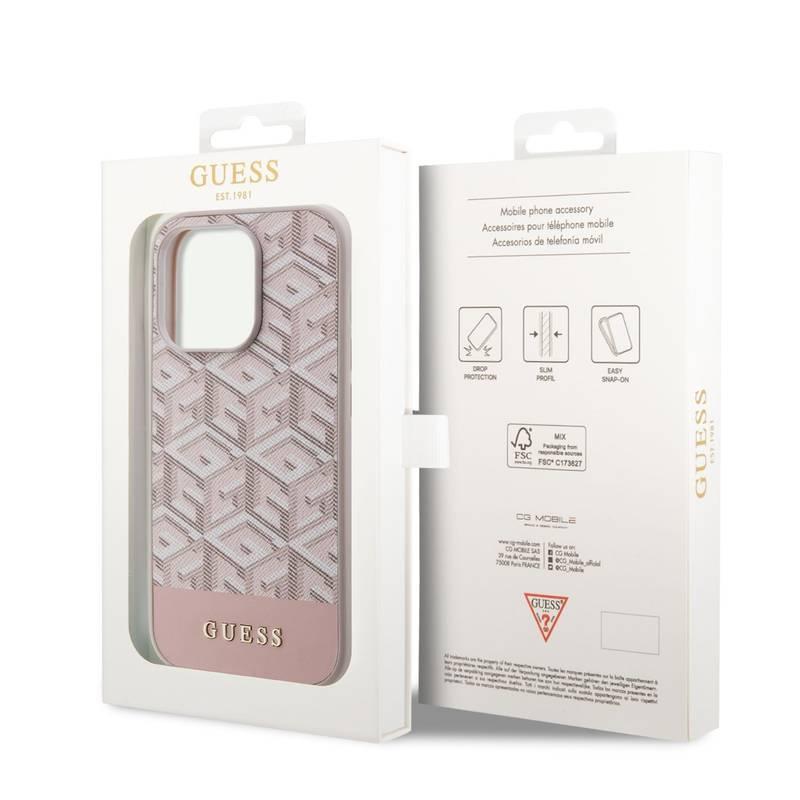 Kryt na mobil Guess PU G Cube MagSafe na Apple iPhone 14 Pro růžový, Kryt, na, mobil, Guess, PU, G, Cube, MagSafe, na, Apple, iPhone, 14, Pro, růžový