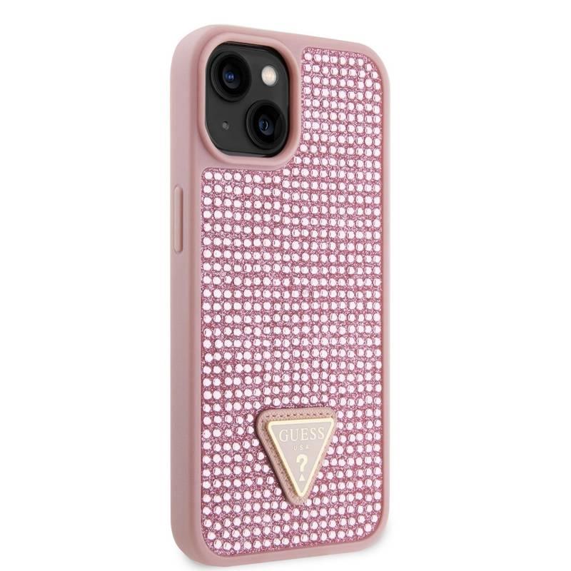 Kryt na mobil Guess Rhinestones Triangle Metal Logo na Apple iPhone 14 růžový, Kryt, na, mobil, Guess, Rhinestones, Triangle, Metal, Logo, na, Apple, iPhone, 14, růžový