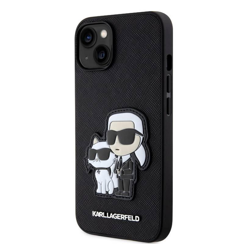 Kryt na mobil Karl Lagerfeld PU Saffiano Karl and Choupette NFT na Apple iPhone 13 černý