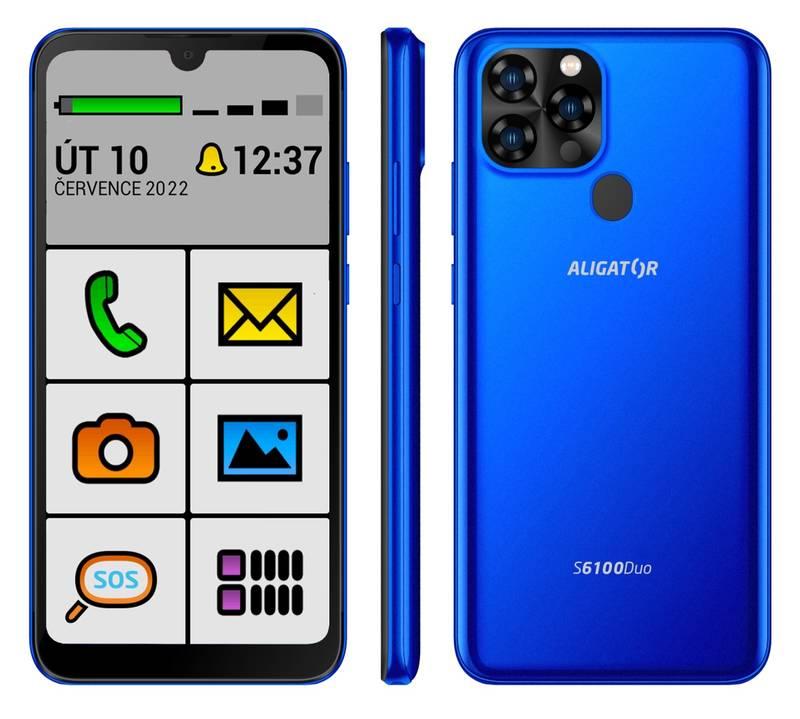 Mobilní telefon Aligator S6100 Senior modrý, Mobilní, telefon, Aligator, S6100, Senior, modrý
