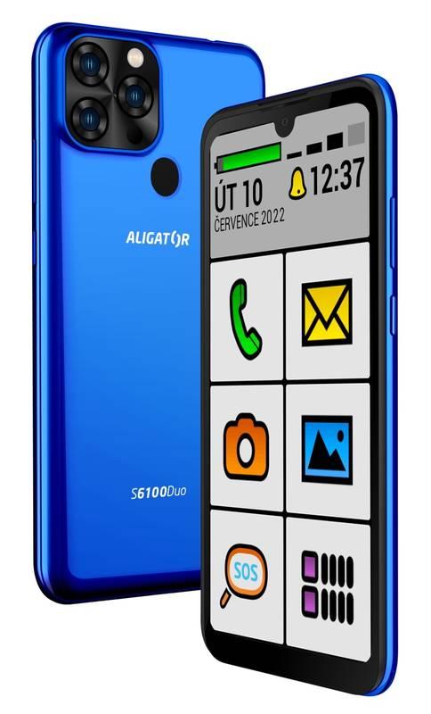 Mobilní telefon Aligator S6100 Senior modrý, Mobilní, telefon, Aligator, S6100, Senior, modrý
