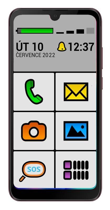 Mobilní telefon Aligator S6100 Senior vínový