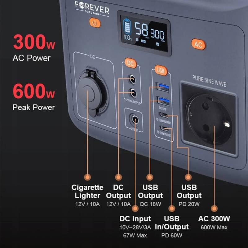 Nabíjecí stanice Forever OS300 300W šedá oranžová