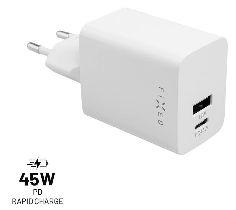 Nabíječka do sítě FIXED Mini, USB-C PD USB, 45W bílá, Nabíječka, do, sítě, FIXED, Mini, USB-C, PD, USB, 45W, bílá