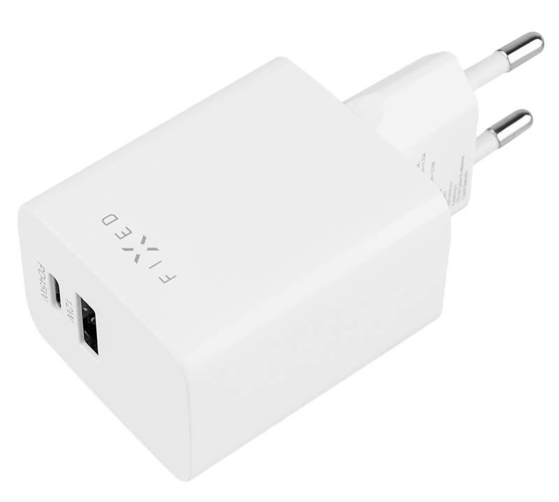 Nabíječka do sítě FIXED Mini, USB-C PD USB, 45W bílá