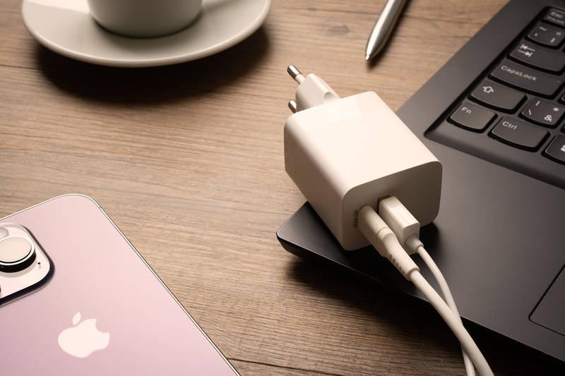 Nabíječka do sítě FIXED Mini, USB-C PD USB, 45W bílá