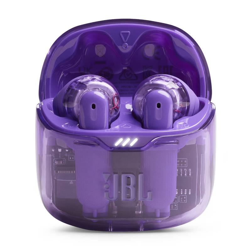 Sluchátka JBL Tune Flex Ghost fialová průhledná