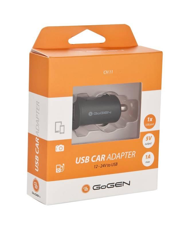 Adaptér do auta GoGEN CH 11, 1x USB černý