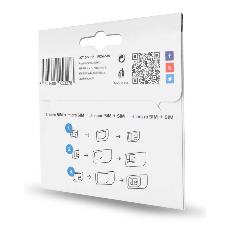 Adaptér FIXED nanoSIM - microSIM - miniSIM