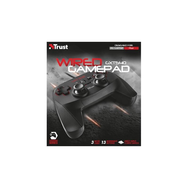 Gamepad Trust GXT 540 Wired pro PC, PS3 černý