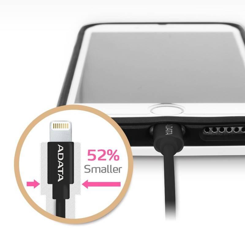 Kabel ADATA Sync & Charge USB Lightning, 1m, MFi černý