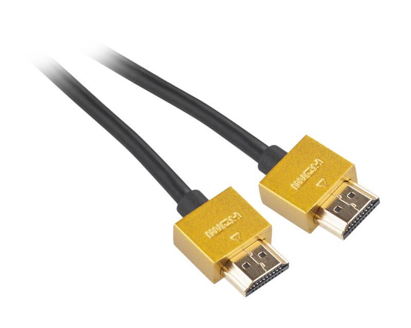 Kabel GoGEN HDMI 1.4, 3m, pozlacený, High speed, s ethernetem černý, Kabel, GoGEN, HDMI, 1.4, 3m, pozlacený, High, speed, s, ethernetem, černý
